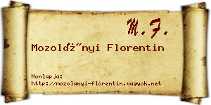 Mozolányi Florentin névjegykártya